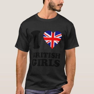 Camiseta Union Jack Heart I Love Chicas británicos
