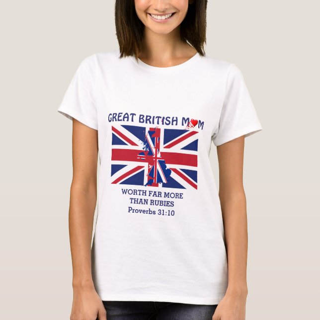 Camiseta UNION JACK Mamá británica Proverbs 31 (Anverso)
