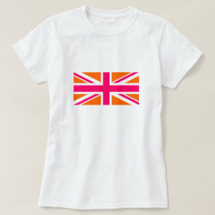 Camiseta Union Jack naranja y rosa