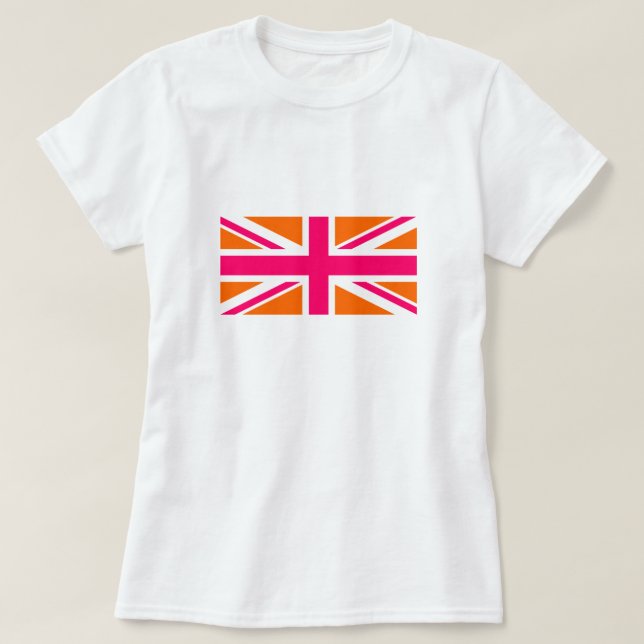 Camiseta Union Jack naranja y rosa (Diseño del anverso)