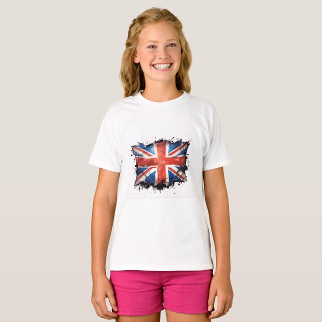 Camiseta union jack para niñas (Anverso completo)