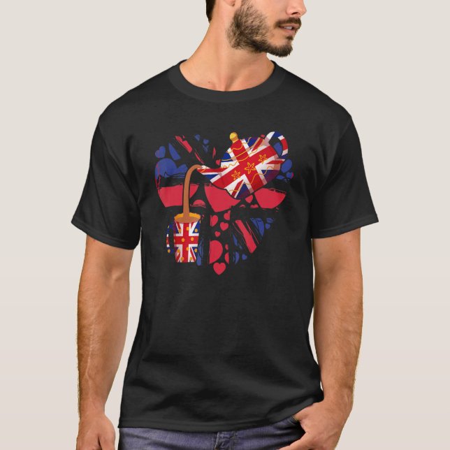Camiseta Union Jack Teapot & Teacup Idea para niños y britá (Anverso)