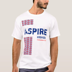 Camiseta Union Jack UK ASPIRE HIGHER Christian Scripting