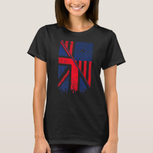 Camiseta Unión Jack y Bandera Americana Para Estadounidense