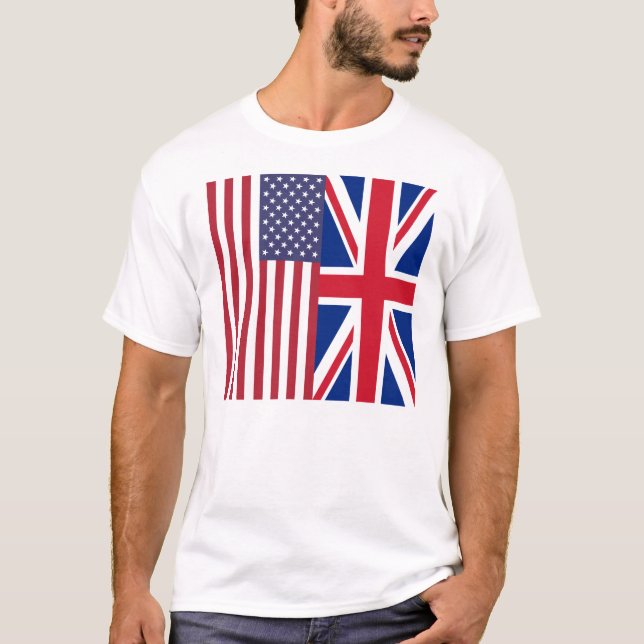 Camiseta Union Jack y banderas de los Estados Unidos de (Anverso)