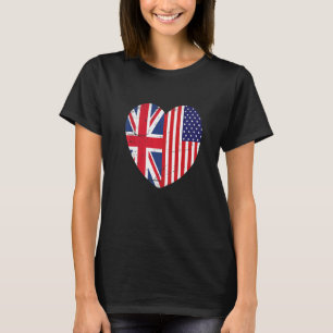 Camiseta Unión Jack y Estados Unidos retro de la bandera de