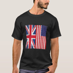 Camiseta Unión Jack y Estados Unidos retro de la bandera de