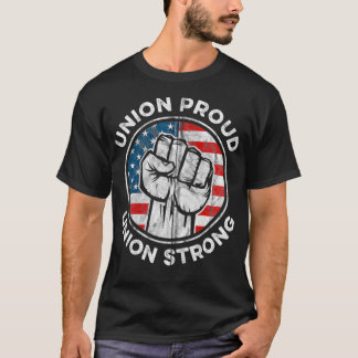 Camiseta Unión Orgullosa, fuerte Unión Americana de Bandera