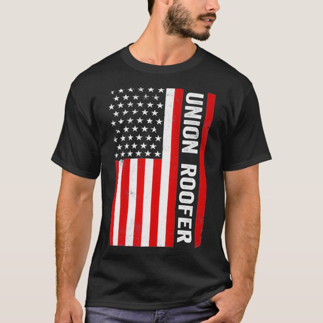 Camiseta Union Roofer Bandera Americana Premium (Anverso)
