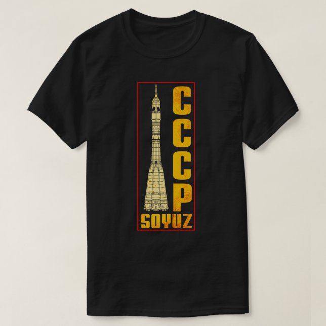 Camiseta Unión Soviética de Cohetes Soyuz (Diseño del anverso)