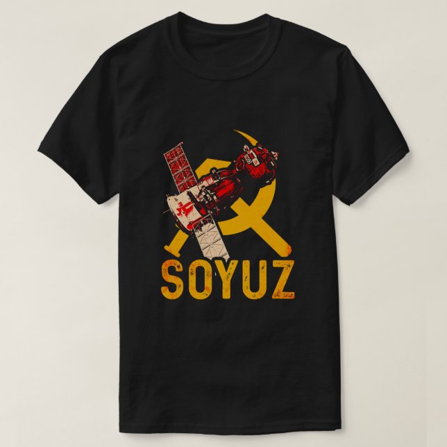 Camiseta Unión Soviética de la nave espacial Soyuz (Diseño del anverso)