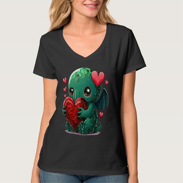 Camiseta Unique Cute Cthulhu Valentines Day (Anverso)