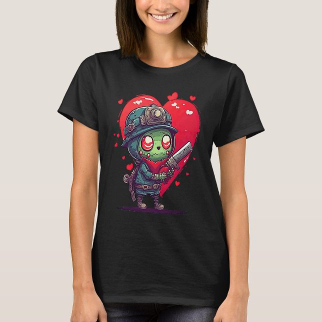 Camiseta Unique Cute Zombie Valentines Day (Anverso)