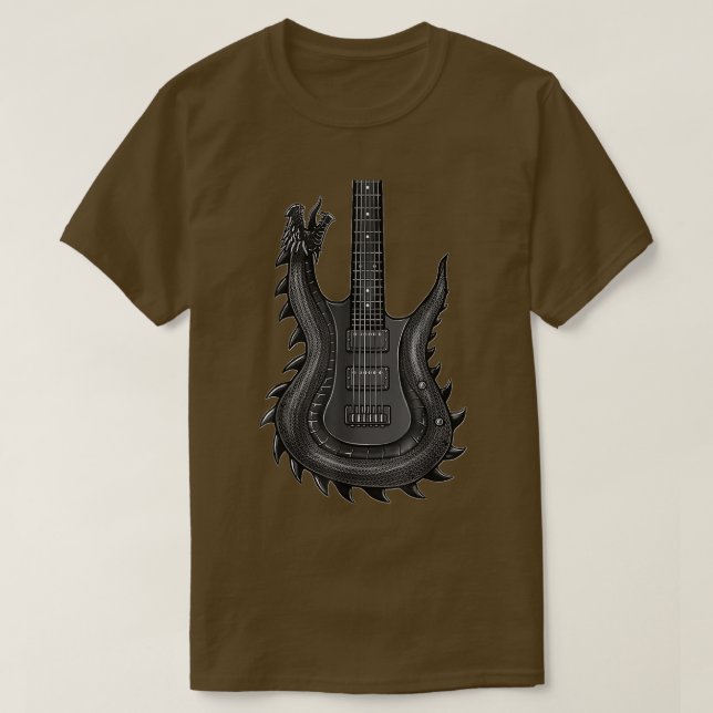 Camiseta Unique Dragon Guitar For MenRock  (Diseño del anverso)