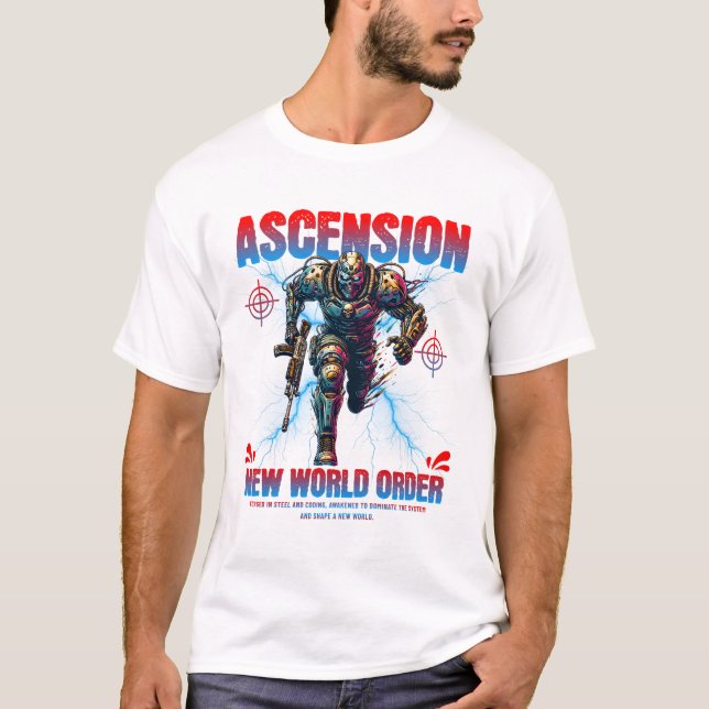 Camiseta Unique Futuristic Cyber Robot Soldier Art Design  (Anverso)