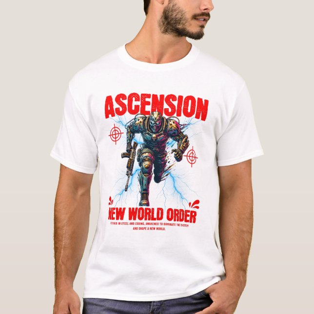 Camiseta Unique Futuristic Cyber Robot Soldier Art Design  (Anverso)