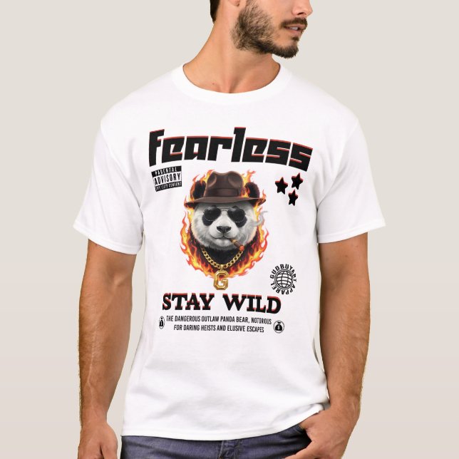 Camiseta Unique Gangster Panda Urban Streetwear Artworkt (Anverso)