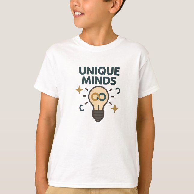 Camiseta Unique Minds Neurodiversidad Bombilla  (Anverso)