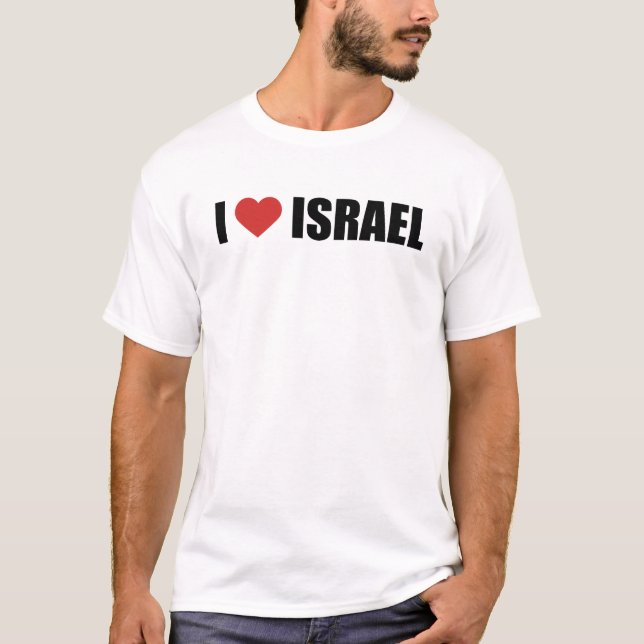 Camiseta UNISEX, amo a Israel, corazón a Israel (Anverso)
