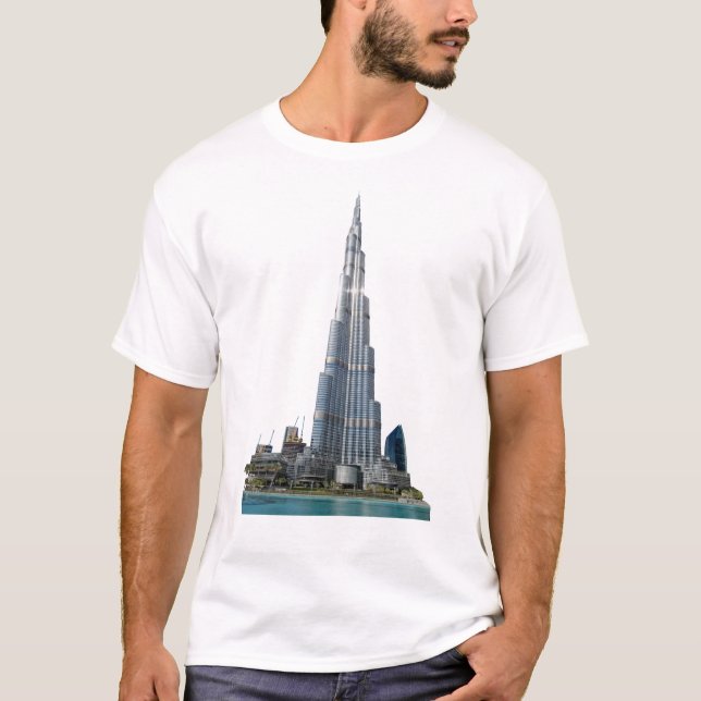 Camiseta Unisex básica con logo de Burj Khalifa (Anverso)
