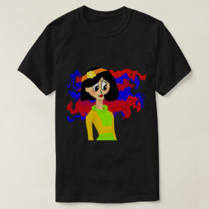 Camiseta Unisex con arte Chica retro colorido