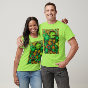 Camiseta Unisex de Arte Neurográfico Azul Turquesa