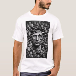 Camiseta Unisex de control Distópico Blanco y Negr