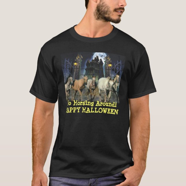 Camiseta unisex de Halloween del caballo (Anverso)