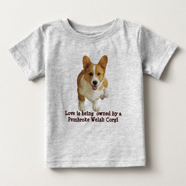 Camiseta unisex del niño feliz del Corgi Galés del (Anverso)