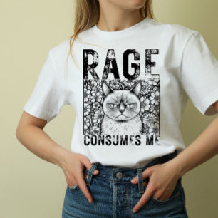 Camiseta Unisex Dibujo Líneas Meme Gato Me Consume
