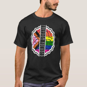 Camiseta Unisex Freedom Focus Brain Abstract Brain Lgbtq