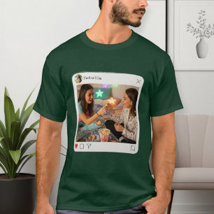 Camiseta Unisex Funny Social Feed Green T-Shirt Custom 
