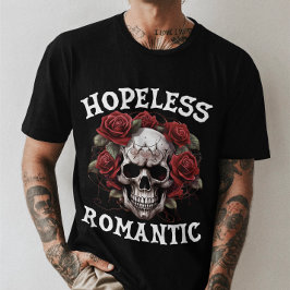 Camiseta Unisex Halloween: Cráneo gótico "sin esperanza rom