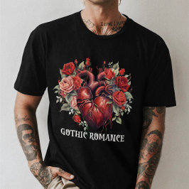 Camiseta Unisex Halloween "Romance gótico" Corazón gótico