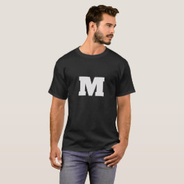 Camiseta Unisex inicial de monograma blanco clásico persona