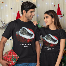 Unisex Navidades de sombreros de Red Gray Cat Shor