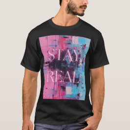 Camiseta Unisex Negra Retro 90s Neon Mantén la Rea