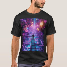 Camiseta Unisex Neon Purple Urban Maze - Ciudad Distópica