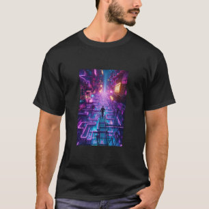 Camiseta Unisex Neon Purple Urban Maze - Ciudad Distópica
