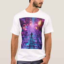 Camiseta Unisex Neon Purple Urban Maze - Ciudad Distópica