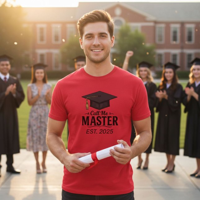 Camiseta Unisex Red T-Shirt "Call Me Master" Custom date (Subido por el creador)