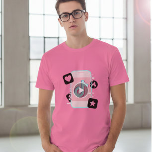 Camiseta Unisex Social Logo Print T-Shirt for TikTokers 