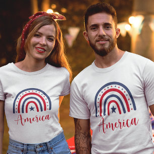 Camiseta Unisexo entre el arcoiris rojo y azul y el rojo de