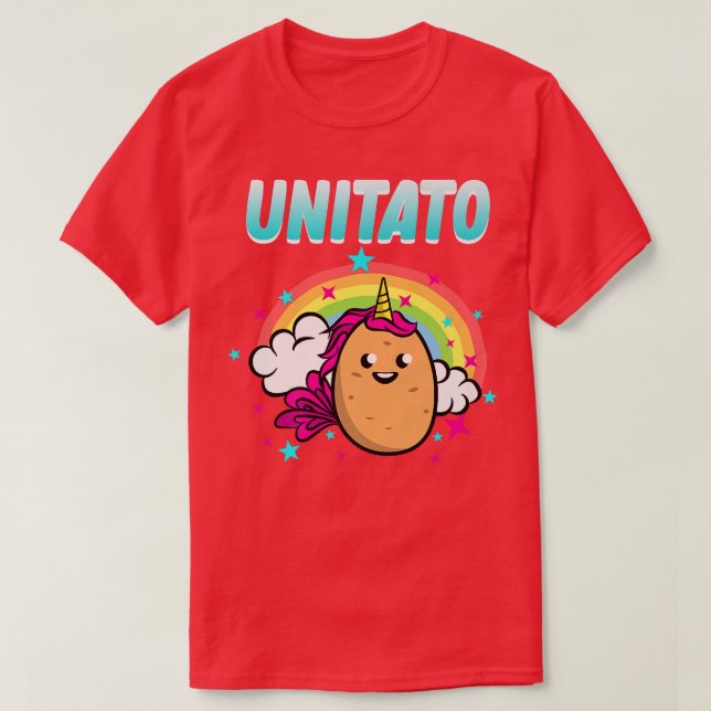 Camiseta Unitato Mitad Unicornio Mitad Papa Gracioso Verdur (Diseño del anverso)