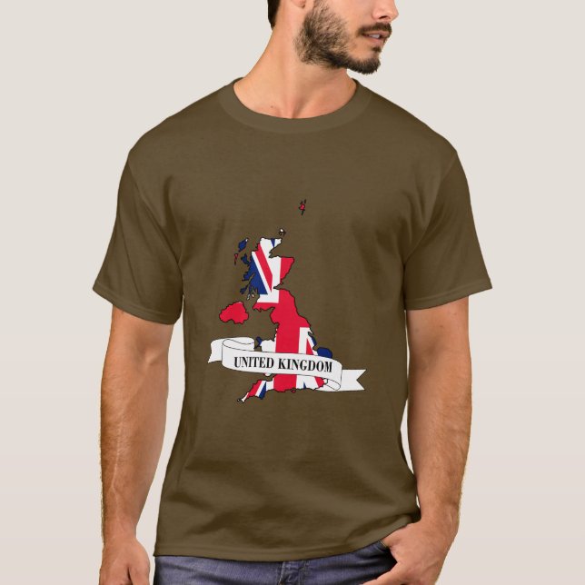 Camiseta United Kingdom flag map (Anverso)