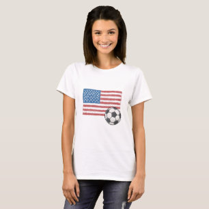 Camiseta United States flag and crayon-style soccer ball
