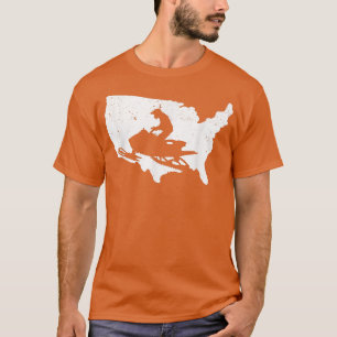 Camiseta United States Snowmobile Riding Winter Sports Snow