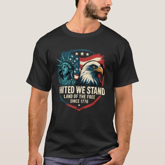 Camiseta United We Stand - Patriotic USA 1776 Eagle (Anverso)