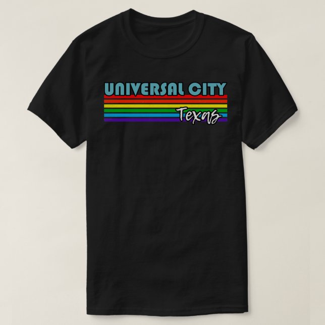 Camiseta Universal City Texas Orgullo Universal Ciudad LGBT (Diseño del anverso)