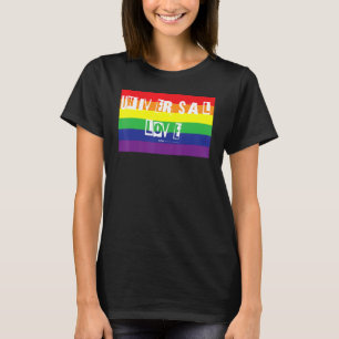 Camiseta Universal Love Gay Prige Rainbow Word Design